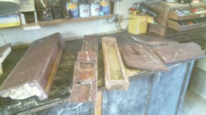 Marble fireplace in pieces