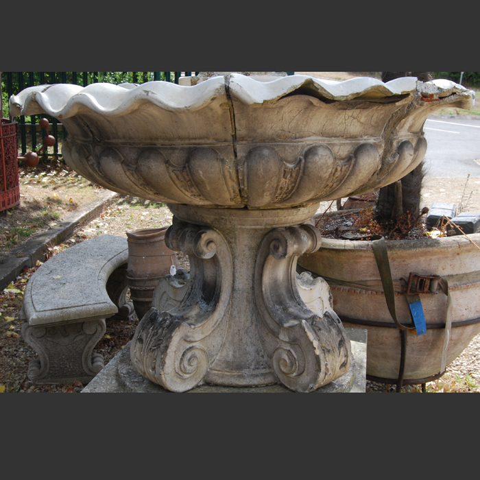 A glazed stoneware fountain bowl-118138