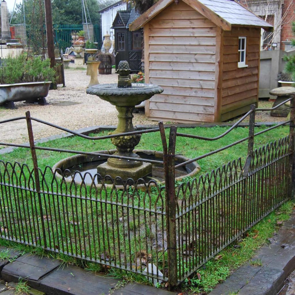 A good run of antique wrought iron estate fencing-0