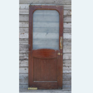 A mahogany half glazed pub door,-0