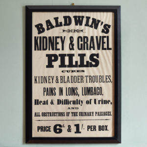 Original chemist shop advertising poster, Baldwin's Kidney and Gravel Pills-0