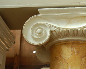 A pair of Ionic scagliola columns, with matching pilasters-0