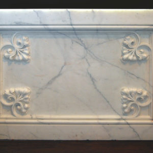 A pair of English carved statuary white marble altar panels-0