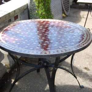 A Moorish mosaic topped dining table-0