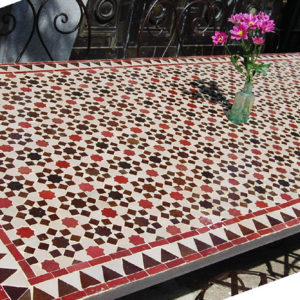 A Moorish mosaic topped dining table-0