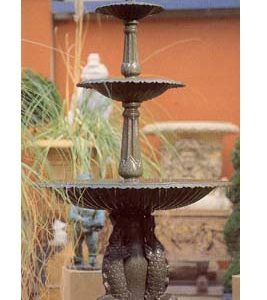An English cast iron three-tier fountain-0