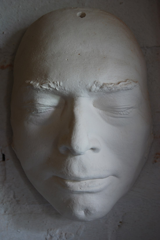 An English cast plaster death-mask of an 18th Century watchmaker-0