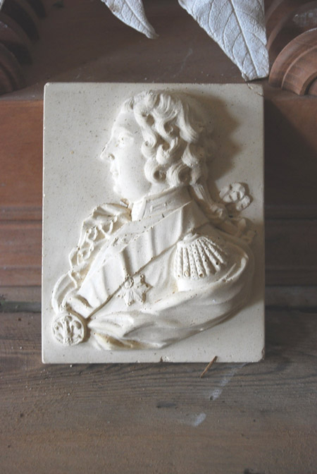 An English relief cast plaster portrait relief of King George III-0