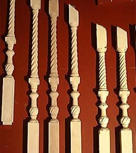 A series of oak staircase spindles-0