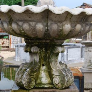 A glazed stoneware fountain bowl-0