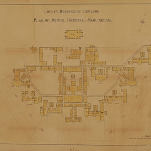 A large Edwardian plan of "Warlingham Mental Hospital"-0