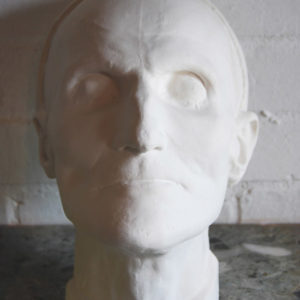 An English cast plaster death-mask of the Versailles head gardener-0