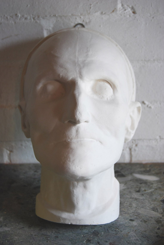 An English cast plaster death-mask of the Versailles head gardener-0