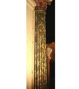A pair of English scagliola and gilt plaster fluted pilasters-0
