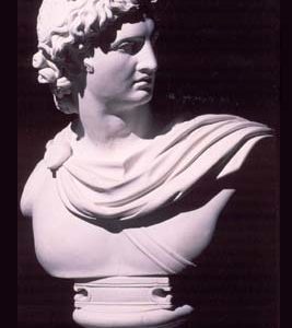 An English composition stone bust of Apollo-0