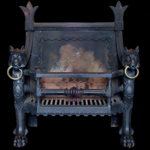 A Large Regency Cast Iron Fire Basket-0