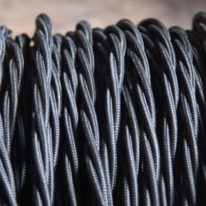 Black triple twisted electrical cable-0