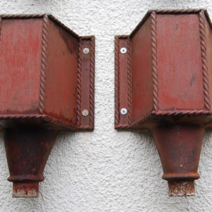 A set of four Victorian cast iron hopper heads-0