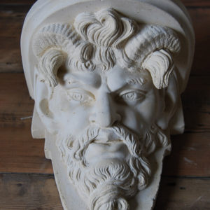 A cast plaster Satyr mask bracket-0