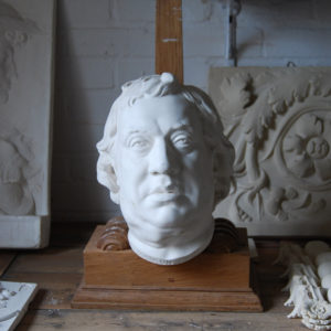 A cast plaster head of Dr Johnson-0