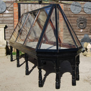 A late Victorian ebonised mahogany pyramid museum display case-0