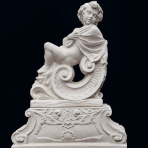 An Italian reconstituted marble putto personifying 'Winter'-0