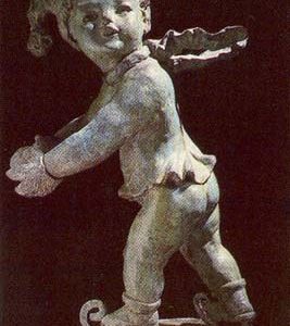 An English bronze figure of a putto personifying "Winter"-0