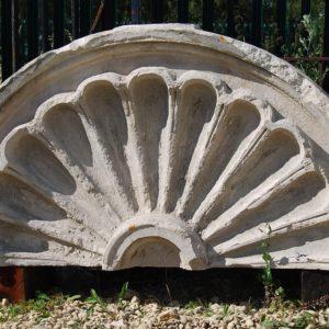 An English Portland stone demi-lune pediment-0