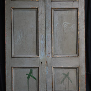 A pair of Victorian pine double doors-0