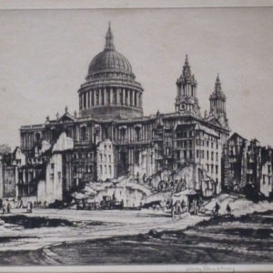 St. Pauls from Paternoster Row, Blitz, Henry Rushbury