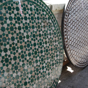 A Moorish mosaic topped dining table-0