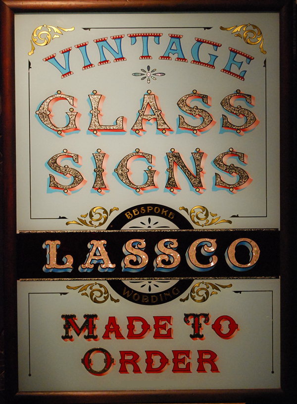 Bespoke hand-painted and gilded glass signs and mirrors-0
