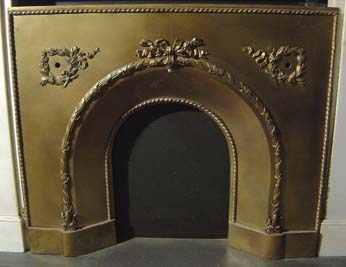 A Victorian brass fireplace insert-0