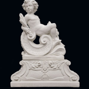 An Italian reconstituted marble putto personifying 'Summer'-0