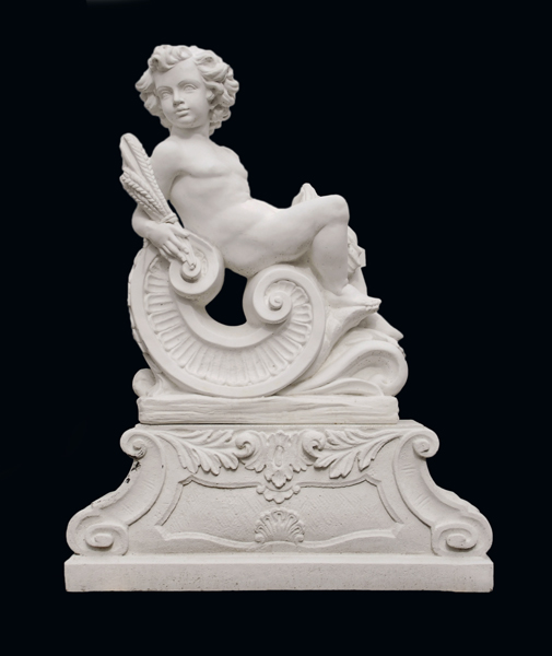 An Italian reconstituted marble putto personifying 'Summer'-0