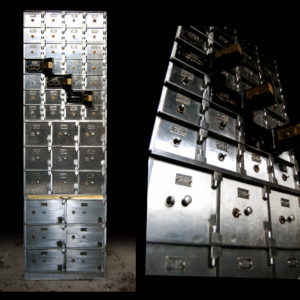 An Edwardian steel safety deposit box tower-0