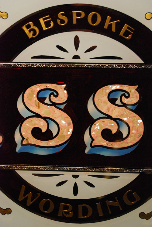 Bespoke hand-painted and gilded glass signs and mirrors-71539