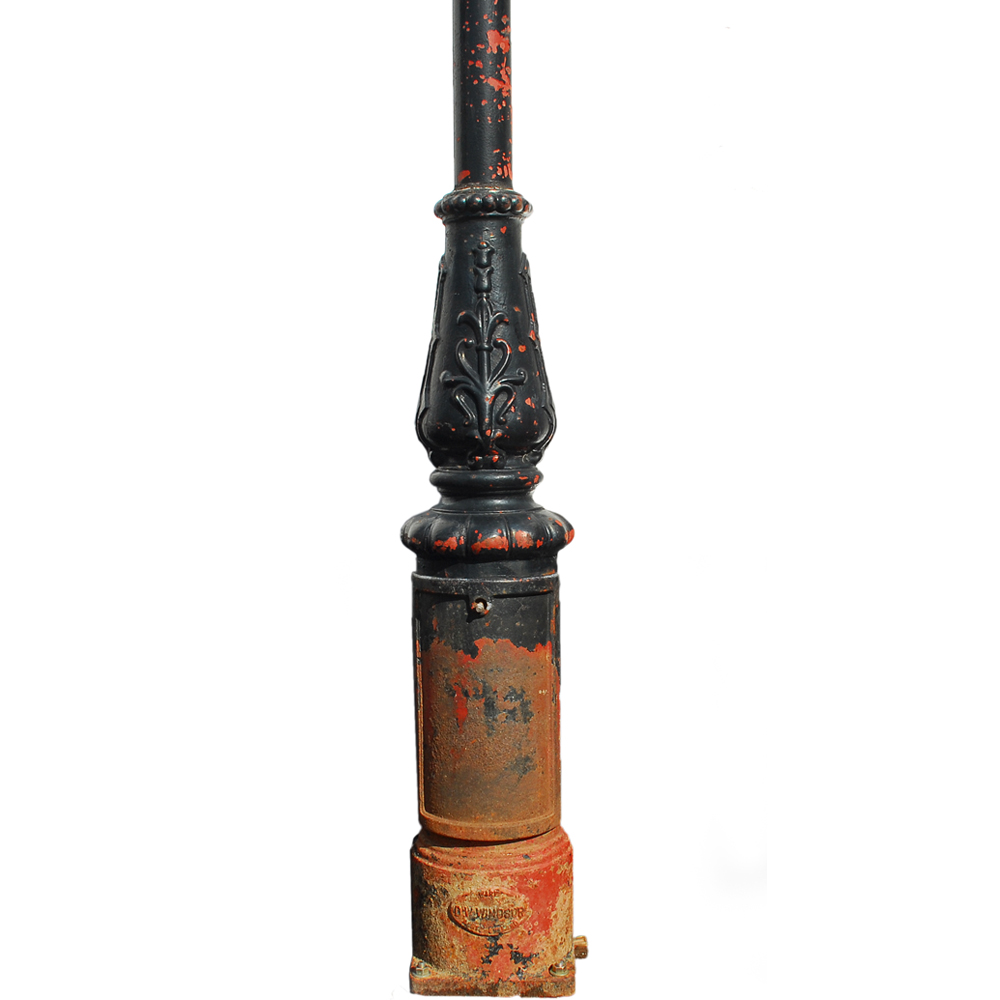 A number of cast iron lamp posts-79815