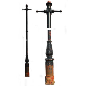 A cast iron lamp post