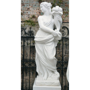 An Italian reconstituted marble figure of a maiden personifying 'Autumn'-0