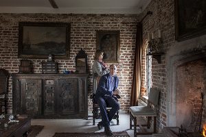 Adam Nicolson with his wife, Sarah Raven at Sissinghurst,