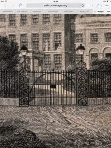 Detail of Varrell engraving showing Anthemia gateposts