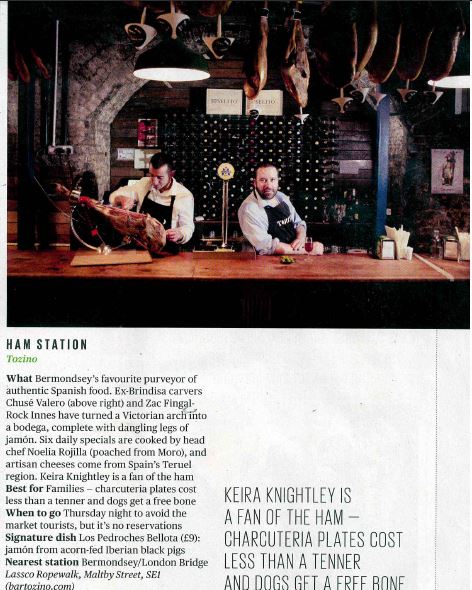 Bar Tozino in Evening Standard/Lifestyle