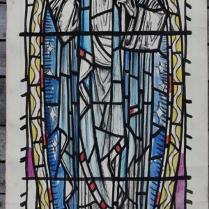 "I am the resurrection and the life" by William Wilson, a cartoon for a stained glass window,