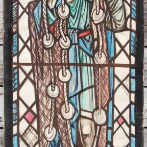 "saint Andrew" by William Wilson, a cartoon for a stained glass window,