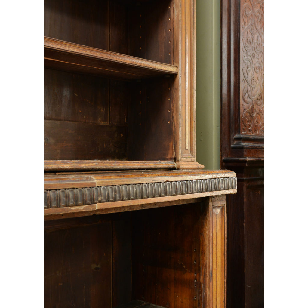 A set of four early Victorian oak, deal and bronze library bookcases,-84508