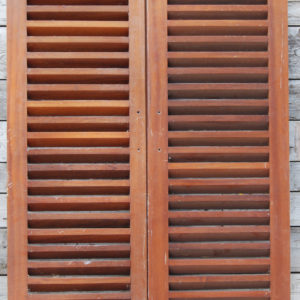 A pair of louvred doors