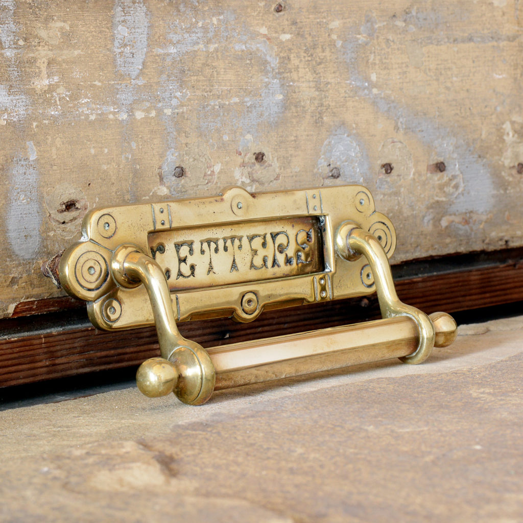 Brass letterplate with door pull