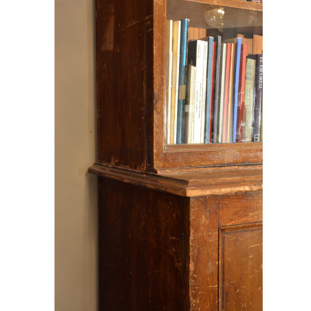 A large poplar and glazed bookcase,-85457