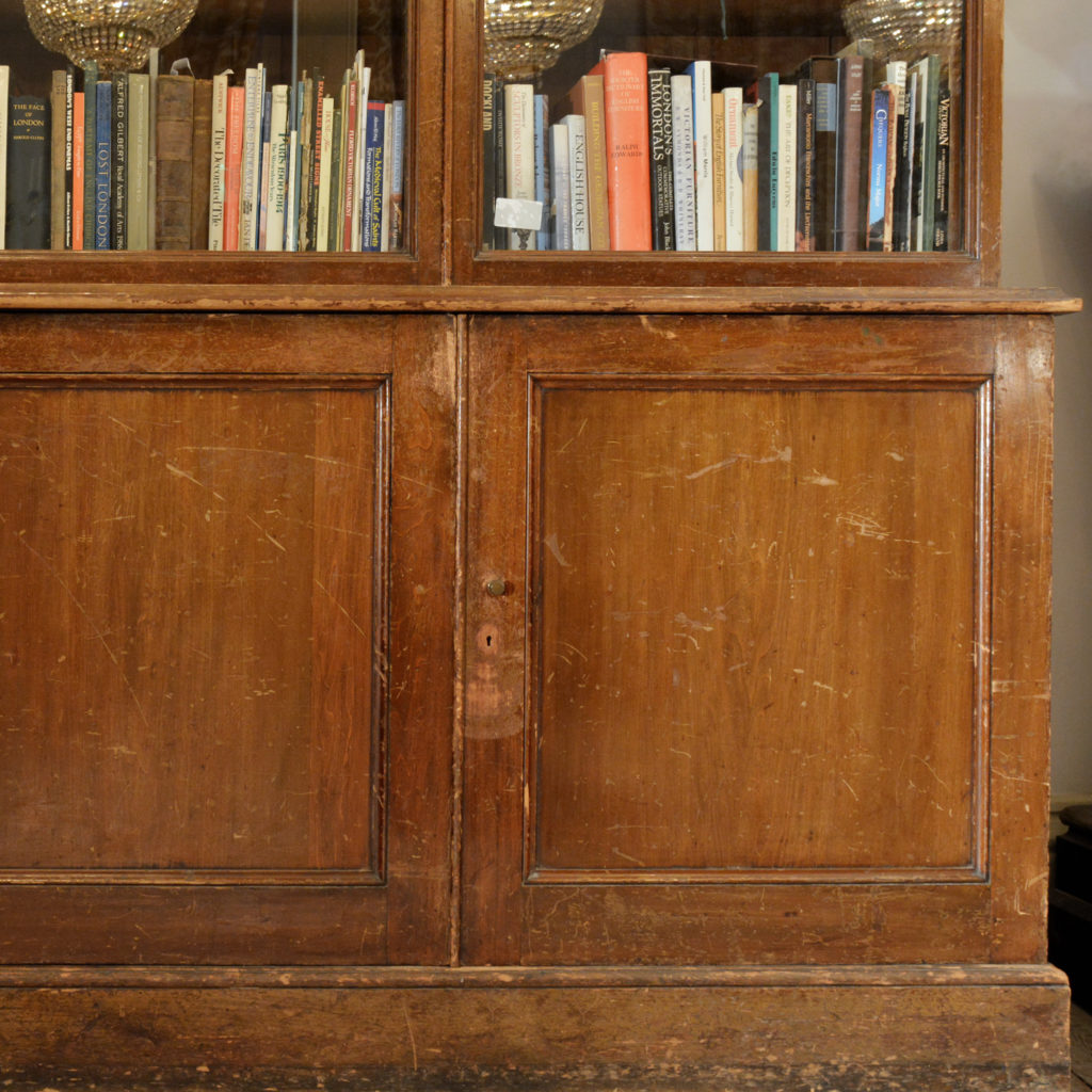 A large poplar and glazed bookcase,-85455